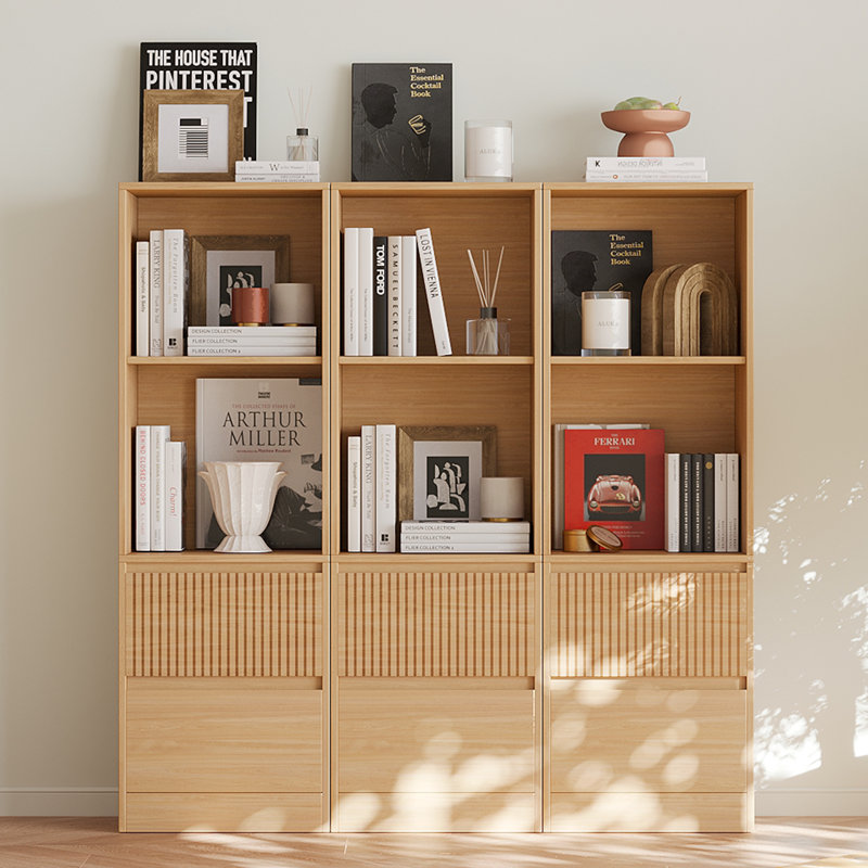 Branigans 3 Pcs 2-Tier Cube Bookshelf Storage Cabinet With Double Drawer And Shelf