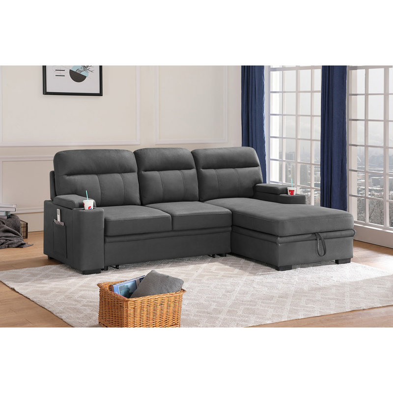 Akriti Upholstered L-Shaped Sectional Right Hand Facing, Gray