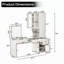 Meuble-lavabo polyvalent avec miroir, station de charge et compartiments cachés pour le bureau personnel, blanc
