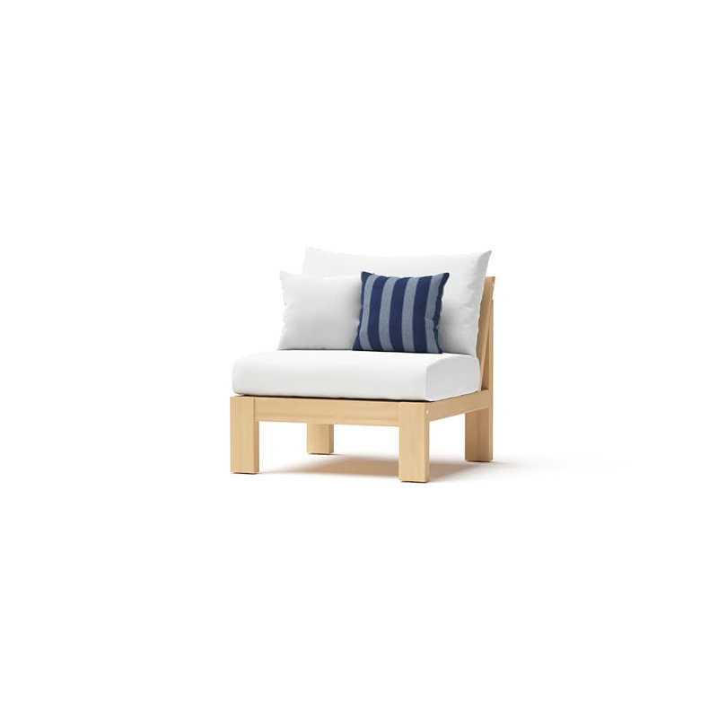 Sehrish Acacia Outdoor Armless Lounge Chair , Sunbrella® Cushions Included, Centered Ink Stripe Sunbrella®