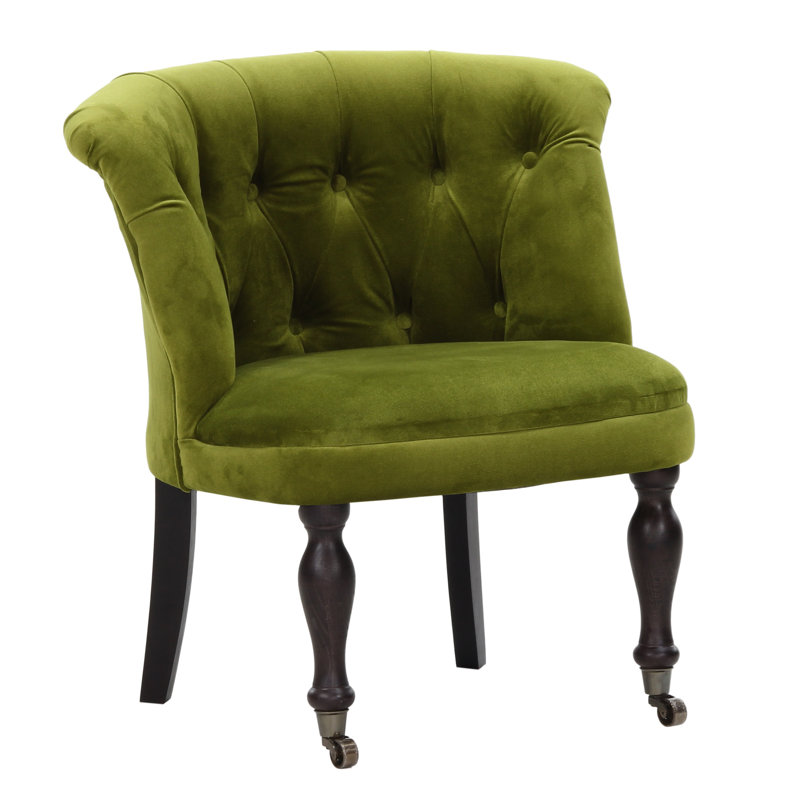 Valley Forge Velvet Chesterfield Chair, Green