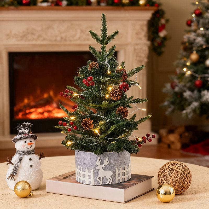 Lighted Artificial Christmas Tree, 64 cm x 34 cm