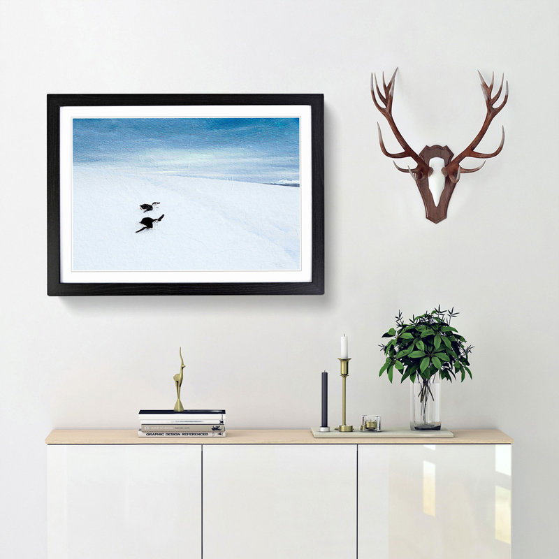 Playing Penguins - Picture Frame Painting Print, 27cm H x 36cm W x 2cm D, Black Framed