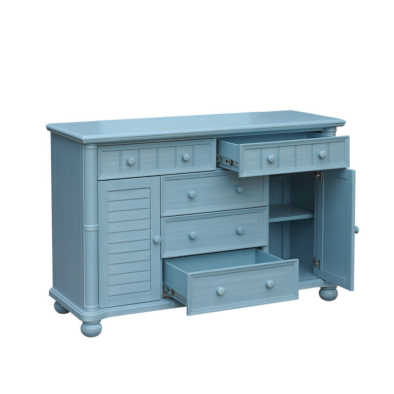 Commode 5 tiroirs Frederick, Bleu océan
