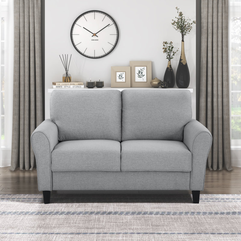 Lawrenceburg 58" Modern Transitional Chenille Loveseat with Durable Solid Wood Frame, Supportive Pocket Coils and Sturdy Exposed Feet
