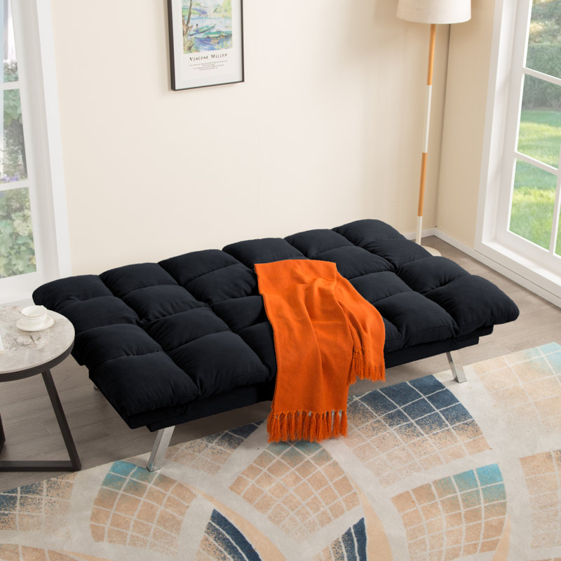 Multifuctional Sofa Bed, Foldable 2-Seater Sofa, Corduroy Fabric, Suitable For Living Rooms & Apartments (Dark Gray)