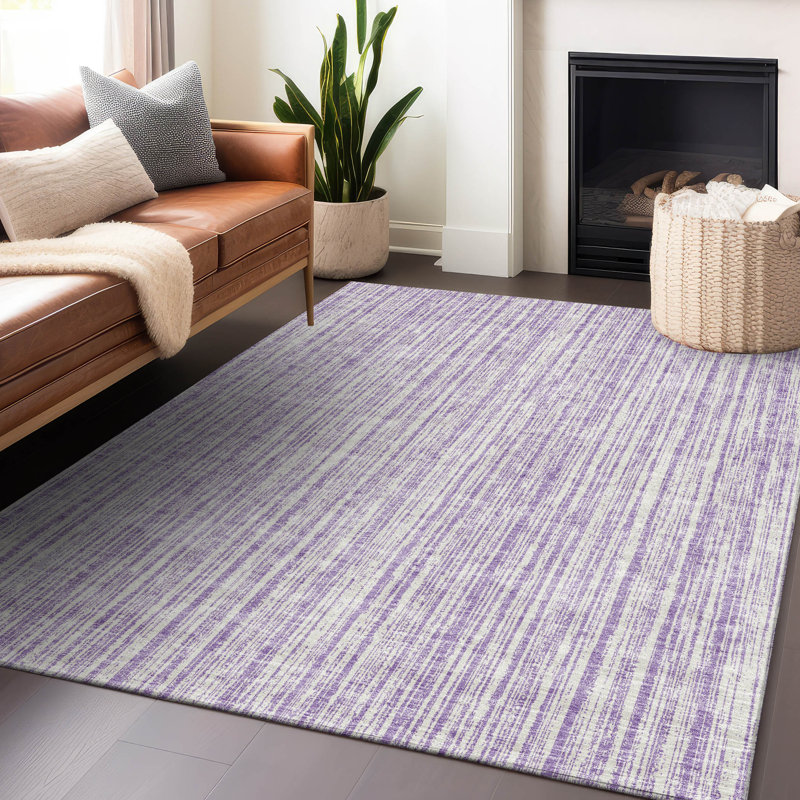 Premium Machine Washable Prisco Lavender Rug, Rectangle 9' x 12'