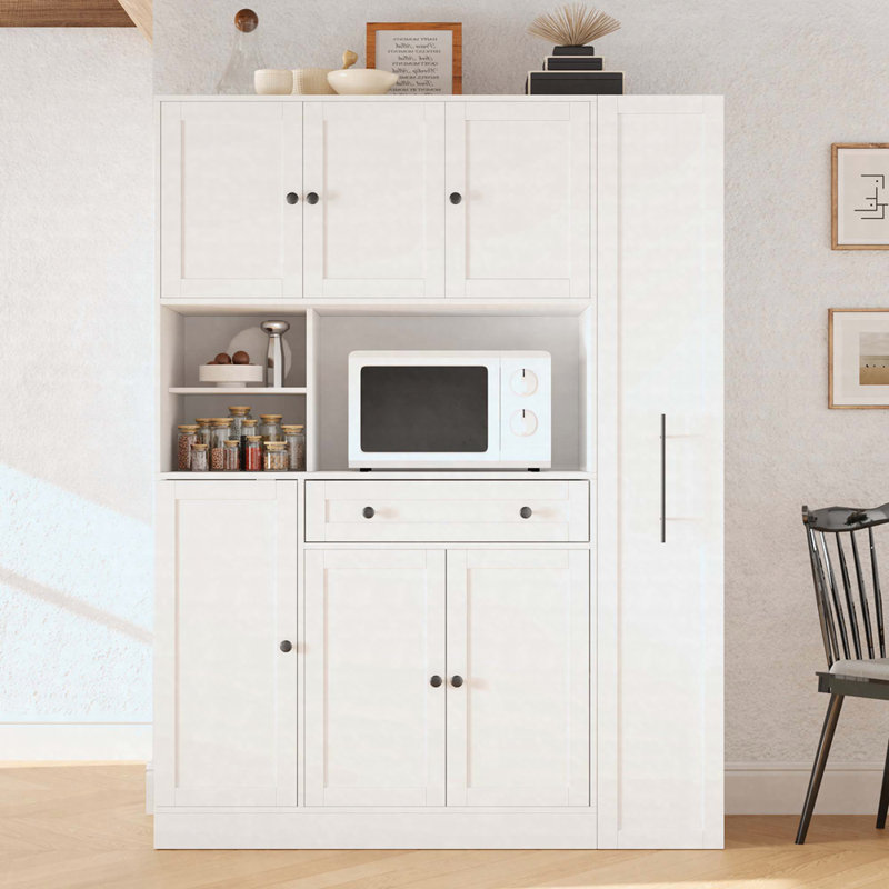 Armoire de cuisine autoportante 52,8 po, Blanc