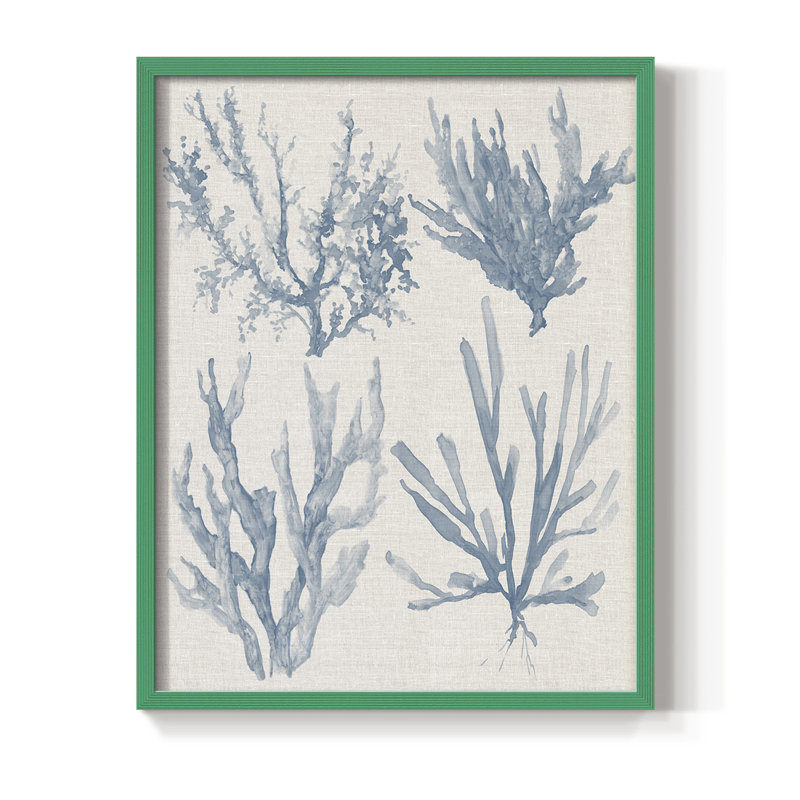 Collection Sea Coral II, impression encadrée - bois massif, H 30 po x l 24 po, Vert