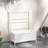 Galvanized Raised Garden Bed with Trellis, Outdoor Planter Box for Climbing Vines Vegetables Flowers, Metal Garden Box for Backyard Patio Balcony 35.4" x 15.7" x 47.2", White-108766860