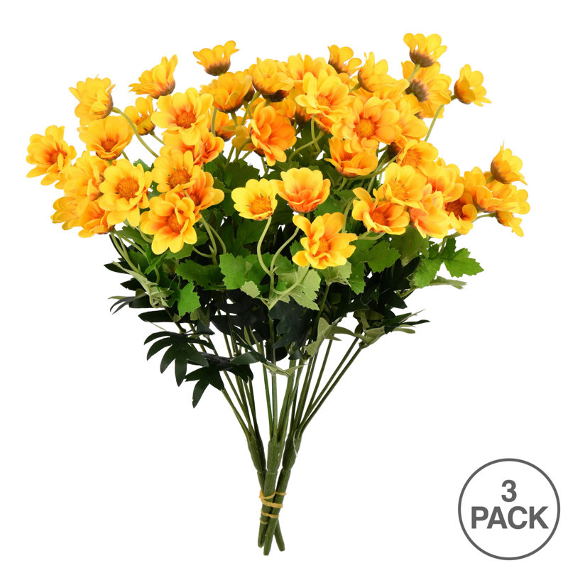 14.5" Artificial Wild Daisy Bush, Yellow