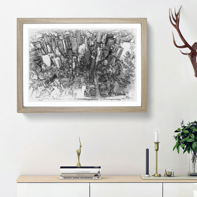Birds Eye View of New York City in Abstract - Picture Frame Graphic Art Print