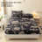 Gothic Skull Damask Microfiber Fitted Sheet Set with 2 Standard Pillowcases, King, 14-Inch Pocket-123087417
