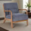 Chaise longue en bois avec coussins Mid-Century-1046519980-1046519977