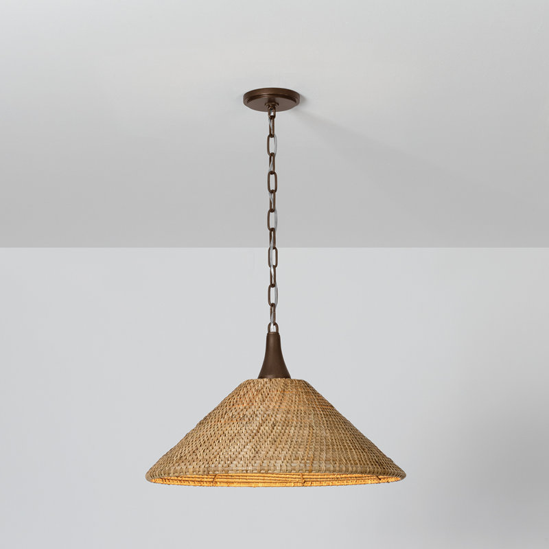 Kenzo 21" 1-Light Wicker Empire Pendant