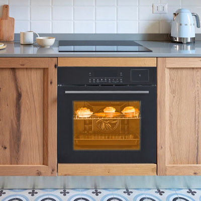 24" Single Wall Oven, 2.5 Cu.ft Built-in Timer-Convection Electric Wall Oven with 8 Baking Modes, 3000W, 240V, Stainless Steel, 3D Surround Heating, Timer, Touch Control, Safety Lock, ETL Certified