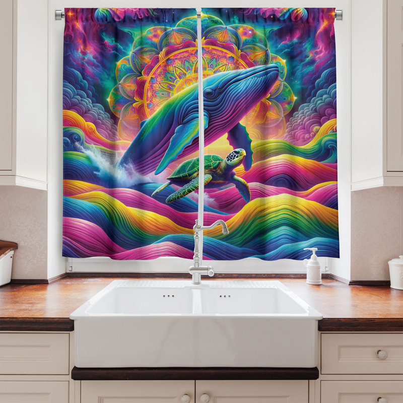 Nautical Kitchen Curtain, 55" W x 24" L