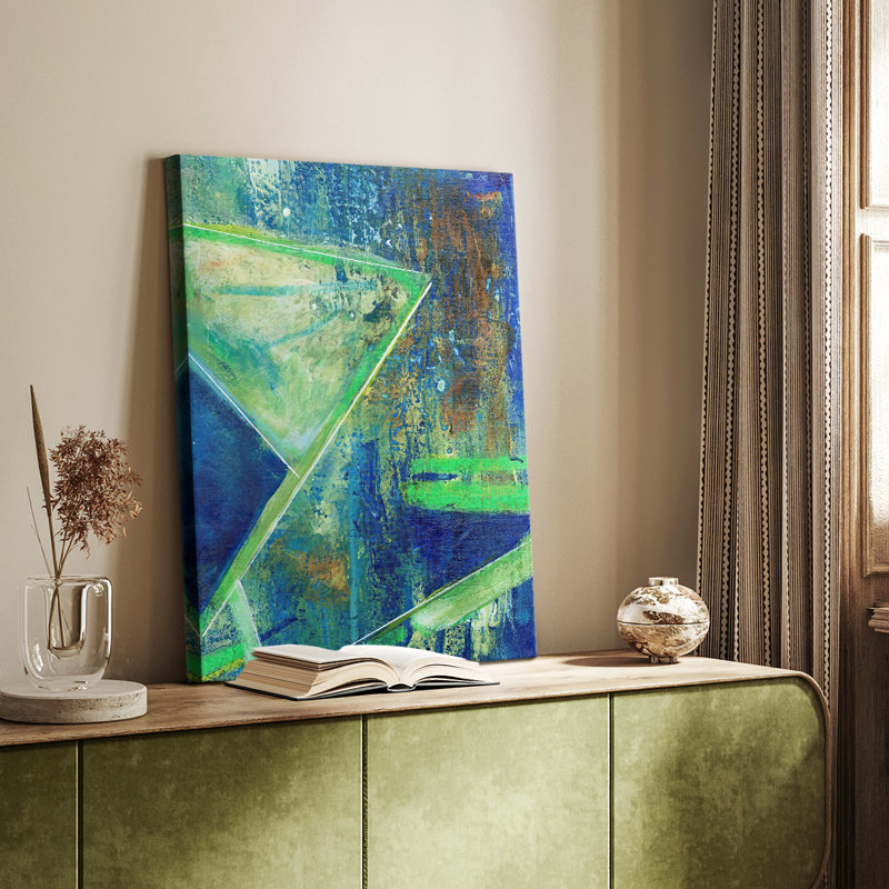 GeometricInCoolVII -Custom Wrapped Gallery Cavas, 60" H x 40" W
