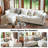 7-Piece 153'' U-Shaped Comfy Cloud Modular Sectional Sofa With Deep Seat, 4-Seat Sofa With Removable Ottomans-Chenille Fabric-Beige-777646741