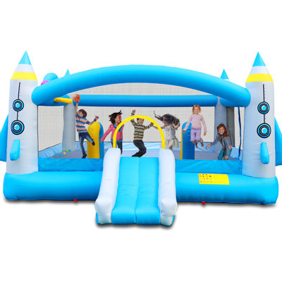Jeu gonflable gonflable avec soufflerie avec soufflerie, aire de jeu de 198 po x 180 po, sac de rangement et trousse de réparation