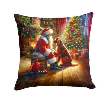 Coussin décoratif Irish Setter and Santa Claus
