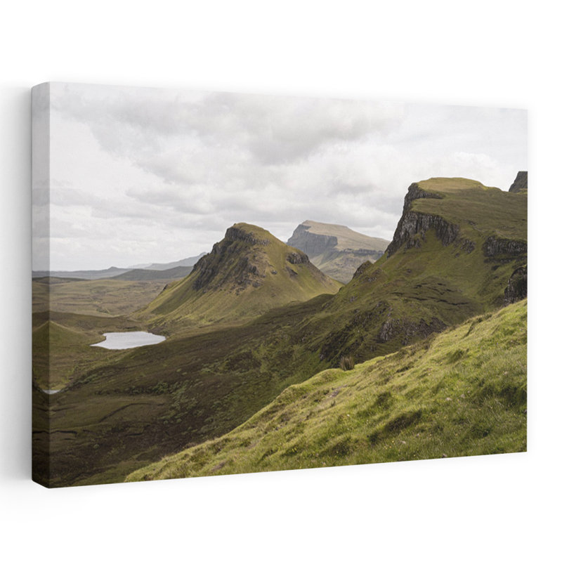 Quiraing Landscape On Scotland 039 S Isle Of Skye Serene Tranquil Abstract Landscape Mountain Wall Art by Henrike Schenk - Wrapped Canvas Print