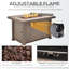 42 po prééminence de table de foyer, source de chaleur 50 000, -ligne de mise en valeur, plateau de table en céramique, base en acier, couvercle, pierres de lave, housse imperméable, console grise supplémentaire, largeur, polissage, anti-poussière