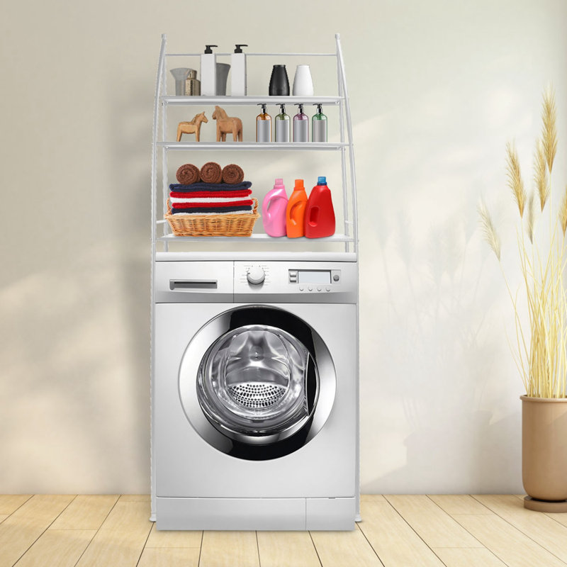 9.84'' W Stainless Steel Accent with Wheels, White
