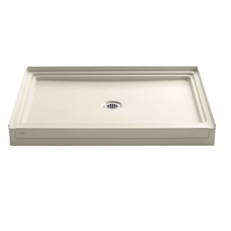 Tresham 48" x 36" Single Threshold Center Drain Shower Base, Almond