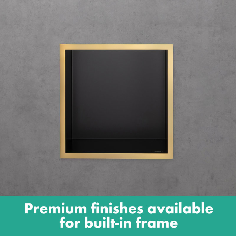 Xtrastoris Individual Wall Niche with Design Frame 15.38" x 15.38" x 4", Brushed Stainless Steel
