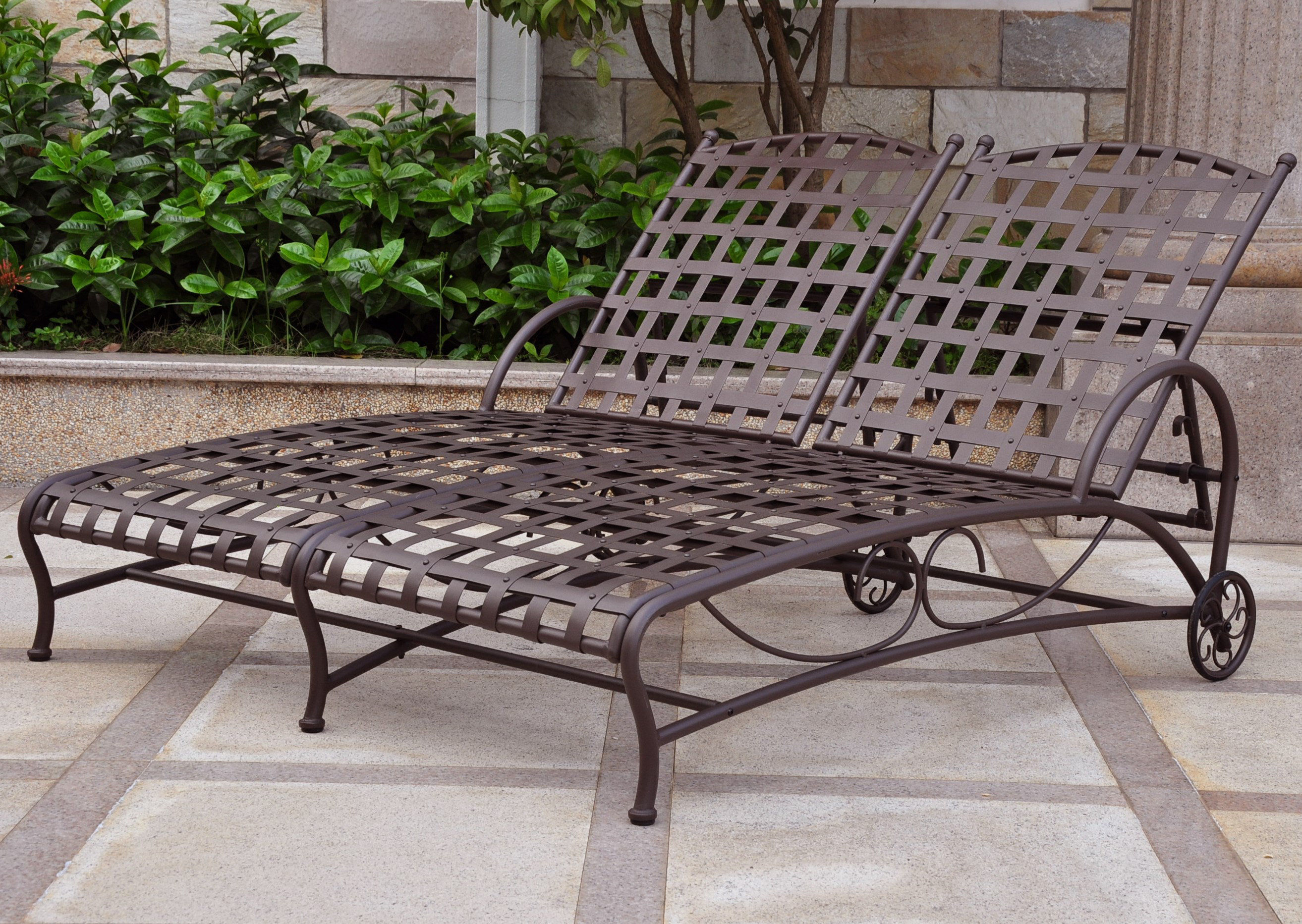 iron chaise lounges