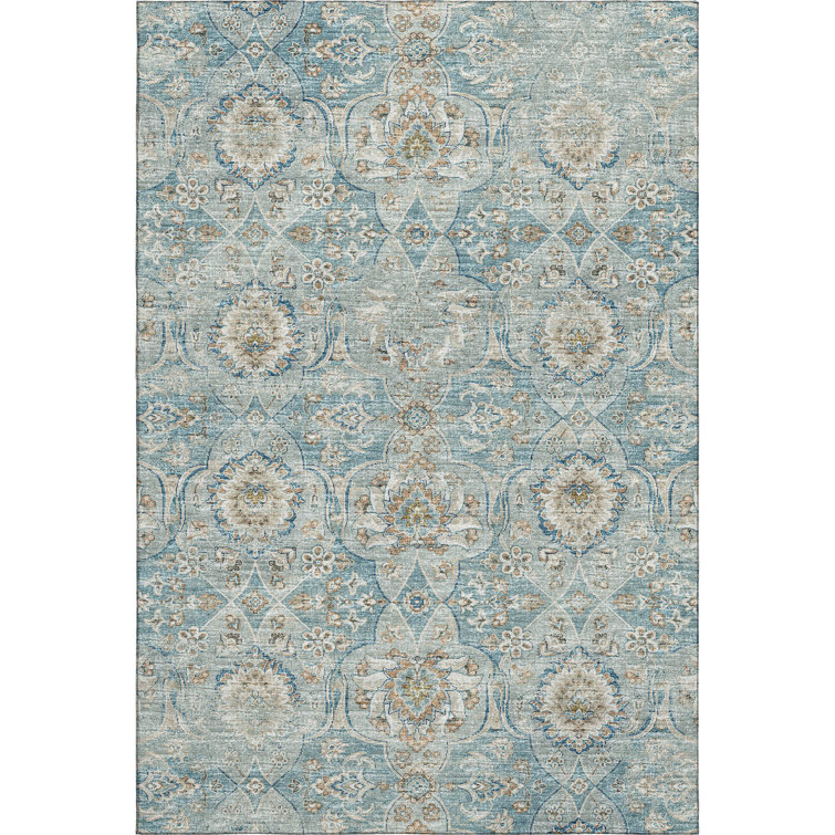 Premium Machine Washable Alliah AMF95 Peacock Rug