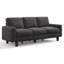 Canapé rembourré 75 po 3 places avec assise profonde 75 po, gris foncé-1063224820