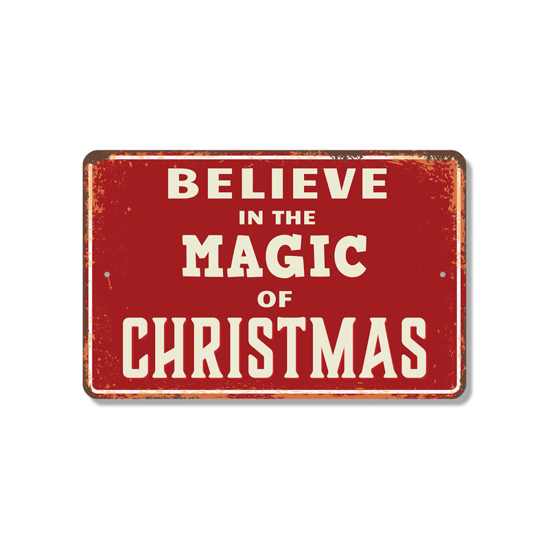 Enseigne en plastique Believe In The Magic Of Christmas 11 po x 17 po, H 11 po x l 17 po x P 0,1 po