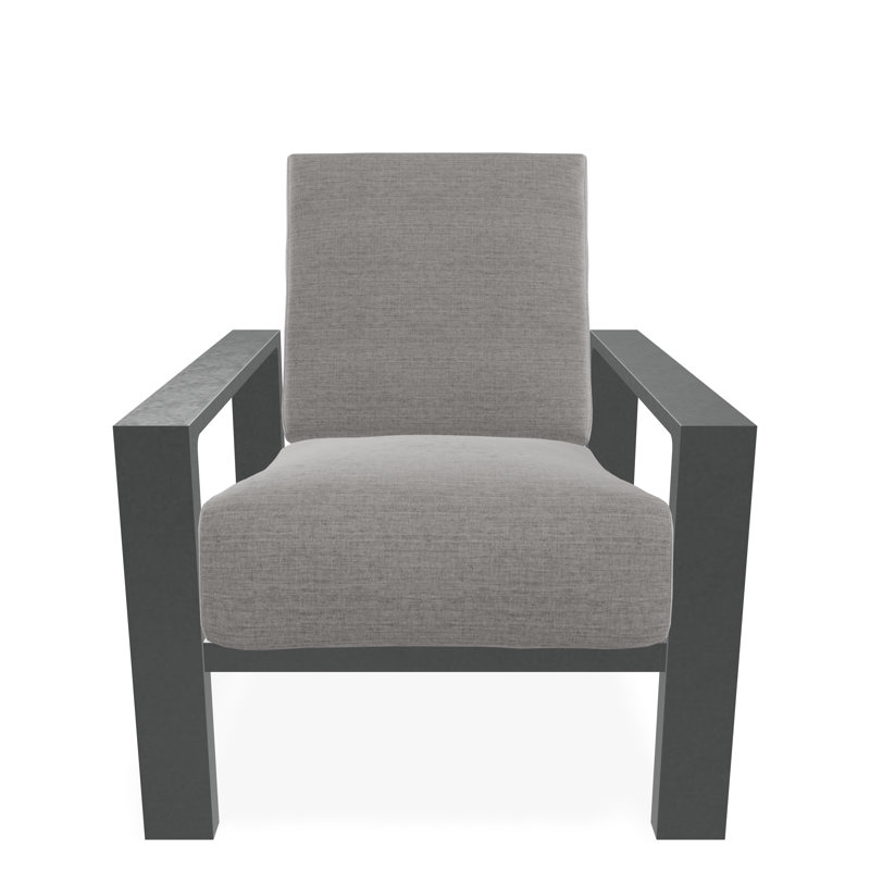 Chaise avec accoudoirs à coussin profond Larssen, Graphite, Toile granit Sunbrella®