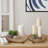 Set of 2 Round Wooden Display Risers, Farmhouse Wood Risers with Carved Pattern Design