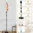  68.5" Standing Floor Lamp balls American football seamless Dimmable Metal Pole Lamp with Linen Lampshade LED Bulb Included
