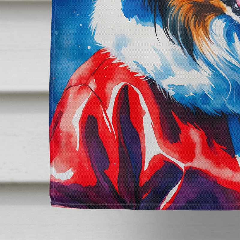 Drapeau de maison de Noël chocolat caniche chocolat, Collie