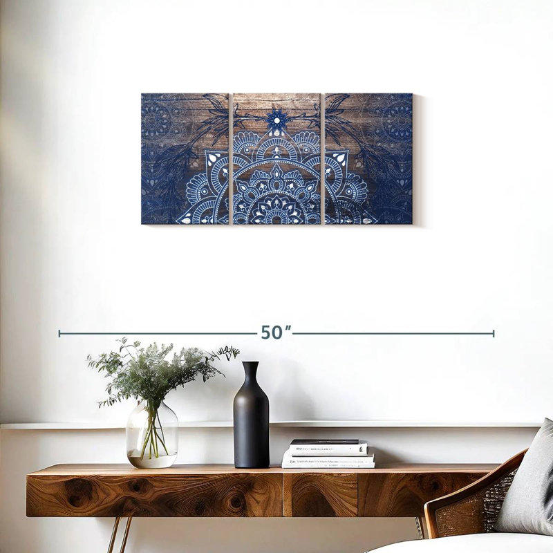 «Blueprint Mandala», reproduction sur toile, H 15 po x l 32 po x 1,25 po