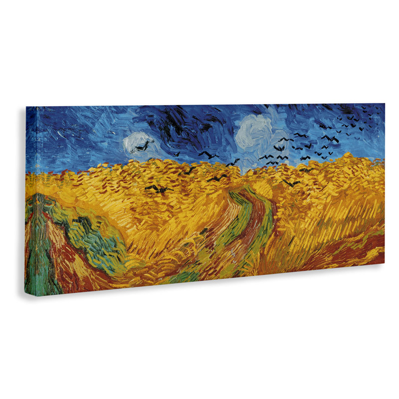 «Wheat Field with Crows» par Vincent Van Gogh, reproduction d'art graphique classique, H 17 po x l 40 po