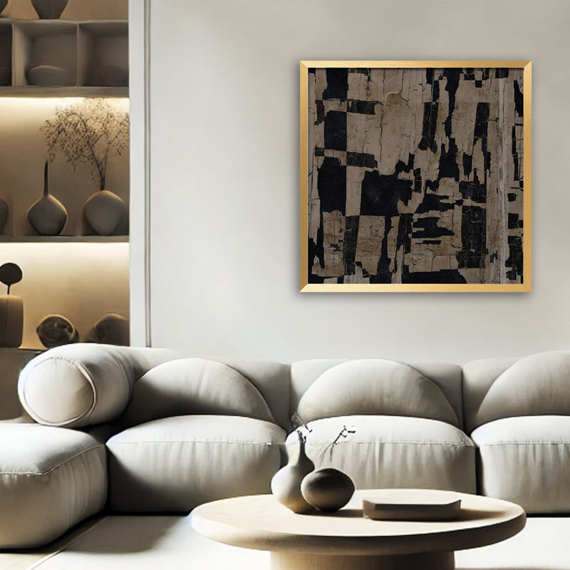 "Wild West", reproduction d'art encadrée abstraite, H 24 po x l 24 po