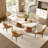 Modern 8 People Dining Room Set, Pre-Assembly Rectangular Dining Table, Sintered Stone Tabletop & Trestle Pedestal, Upholstered PU Leather Chairs-486993019-486992996-487453376