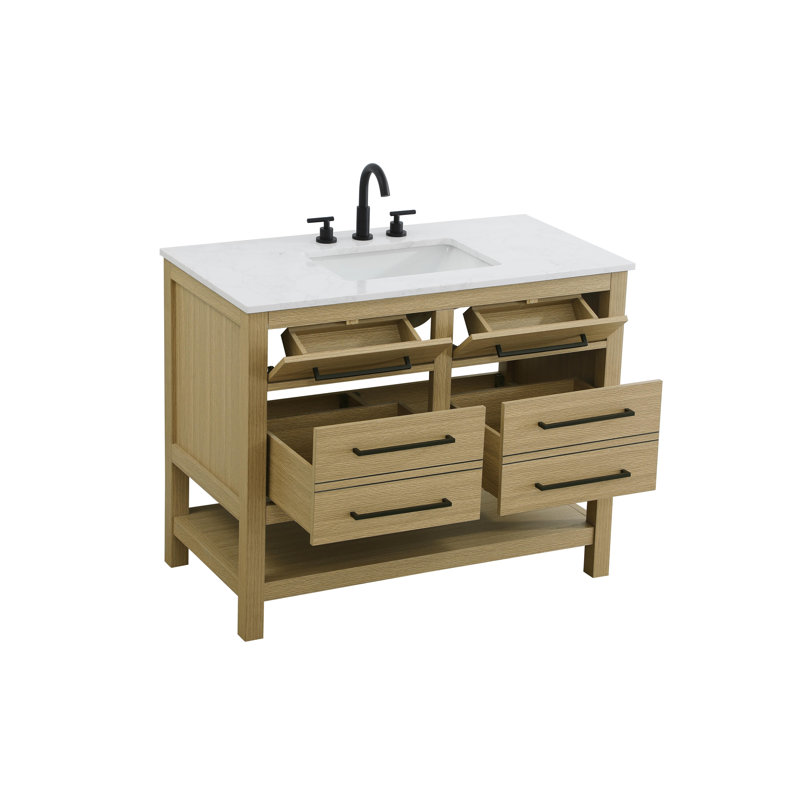 Meuble-lavabo simple 42 po_Moderne_VF60542, Brun miel
