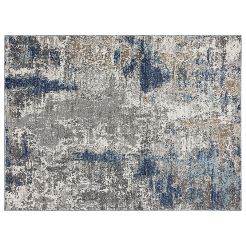 Luxe Weavers Euston Collection 7679 Dark Blue-Light Blue 2x3 Modern Abstract Area Rug