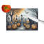 Black Cat Spooky Halloween Glass Cutting Board Large