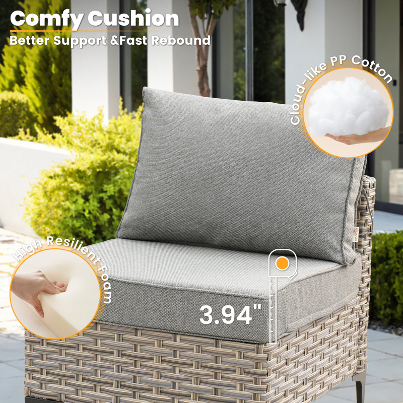 Sorella 50.4'' Wicker Outdoor Loveseat, Outdoor Patio Sofa, Dark Gray