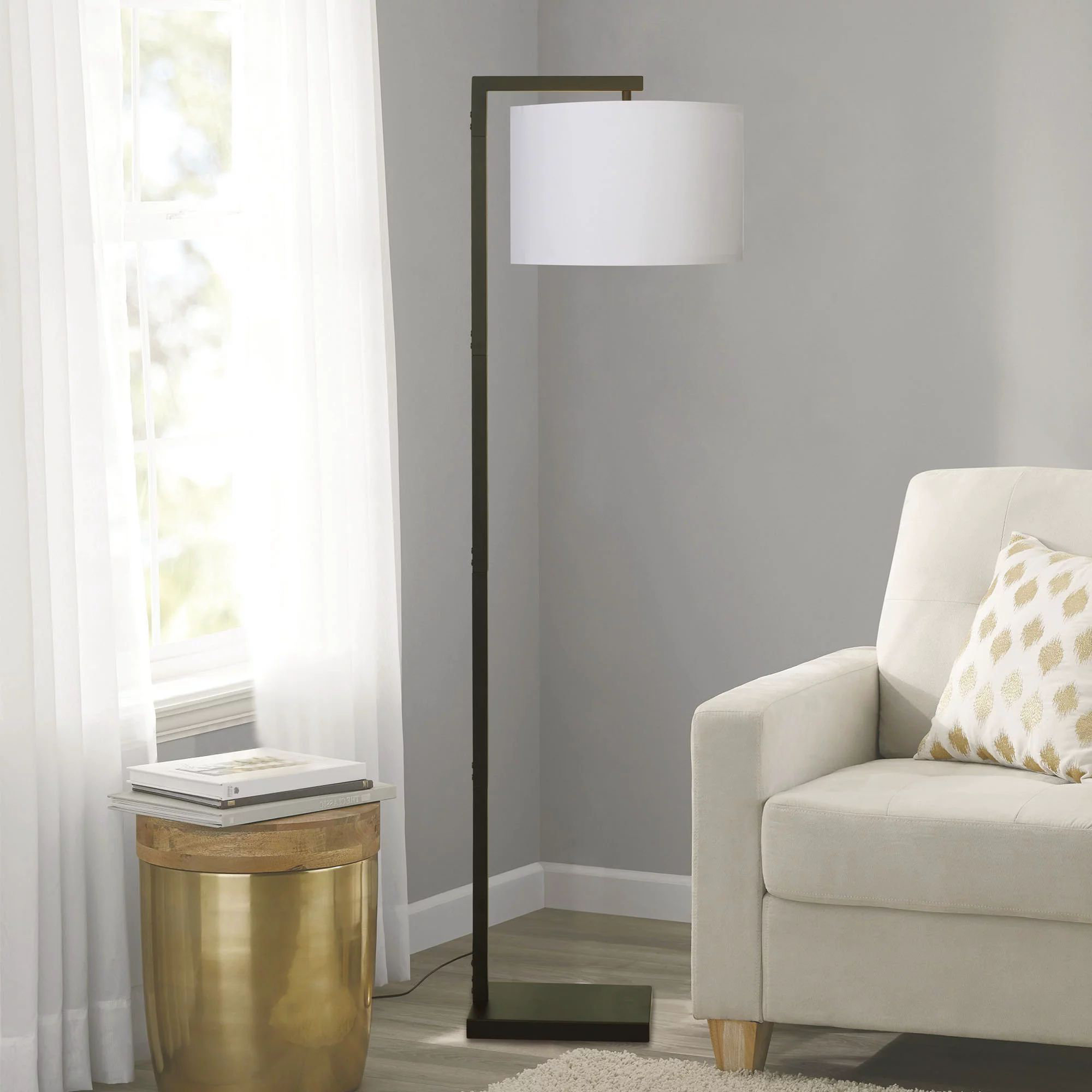 Latitude Run® Orla-Rose 62'' Black LED Task Floor Lamp | Wayfair