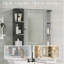 Bathroom Wall Storage Cabinet with Mirror,Adjustable Shelves,and Open Compartments for Efficient Organization-589655199