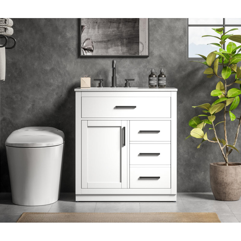 Meuble-lavabo simple 32 po Ahner, Blanc