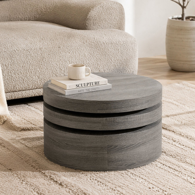 TABLE BASSE MODERNE ROTATIF Noir mat
